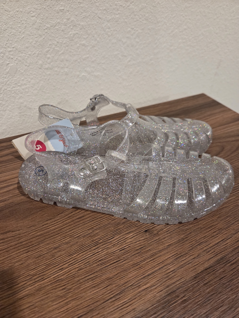 Girls Glitter Jelly Sandals - Clear